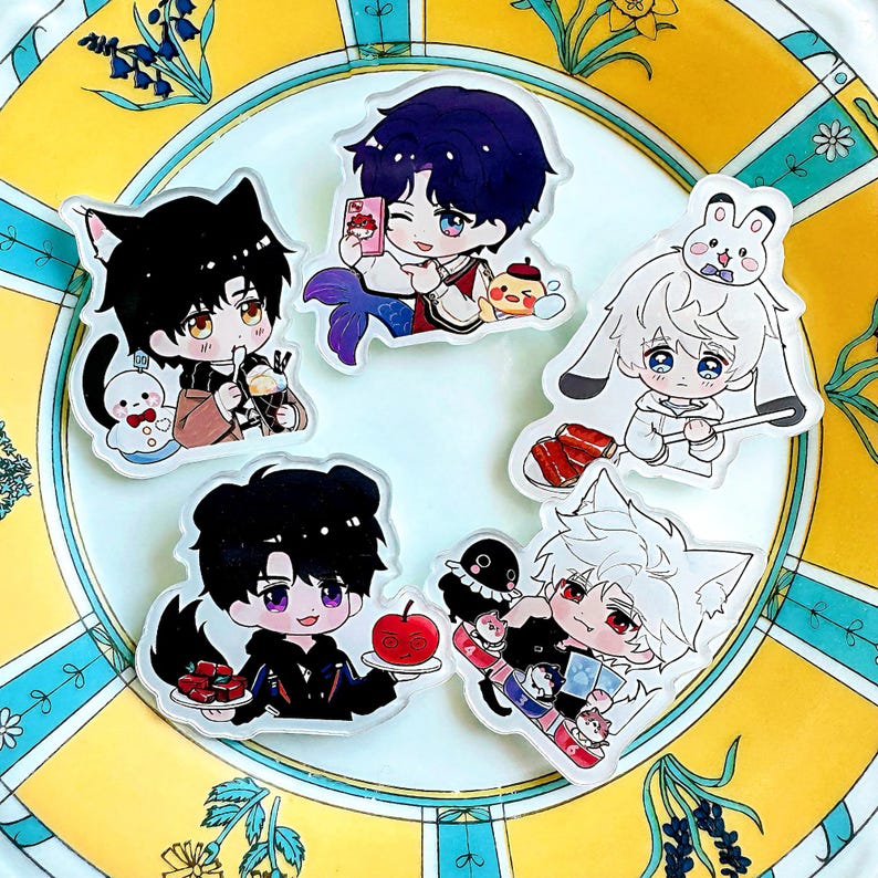 Love and Deepspace Enamel Pin Set Rafayel Xavier Zayne Sylus Caleb Mascot Acrylic Pins Fanmade LADS Gift Collection