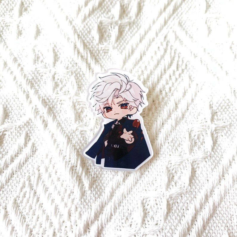 Love and Deepspace Enamel Pin Set Xavier Rafayel Zayne Sylus Caleb Acrylic Character Pins Fanmade LADS Gift detail image 3