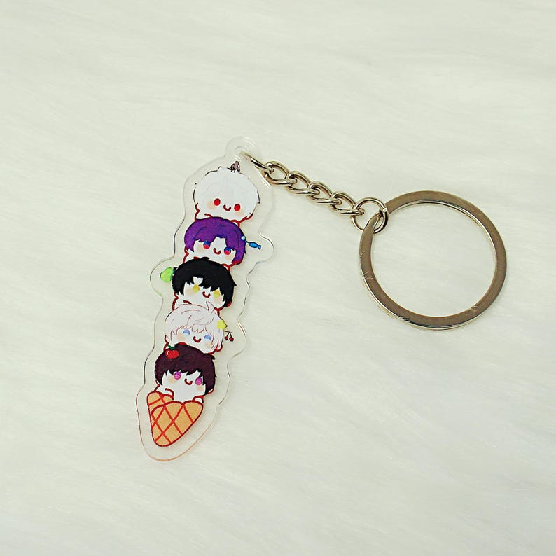 Love and Deepspace Ice Cream Keychain LADS Xavier Zayne Rafayel Sylus Caleb Acrylic Charm Fanmade Otome Game Bag Accessory Gift detail image 2