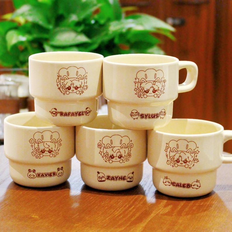 Love and Deepspace Mug Set Ceramic Coffee Cups Xavier Zayne Rafayel Sylus Caleb Gamer Gift Fanmade LADS Drinkware detail image 1