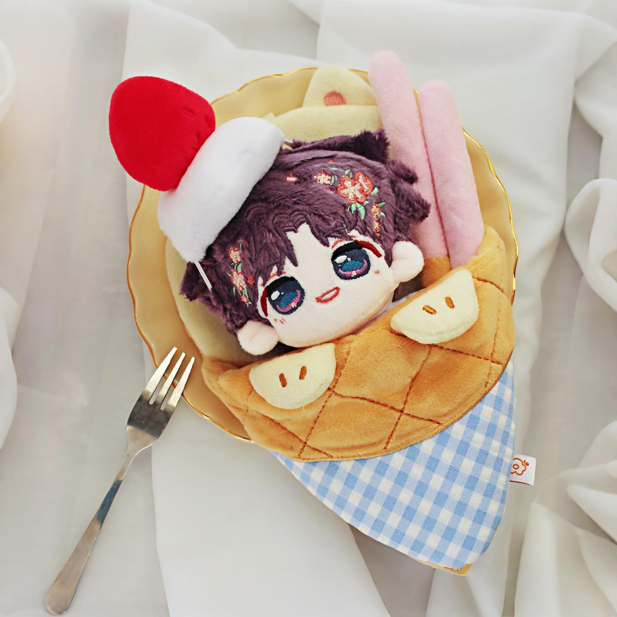 Love and Deepspace Plush Crepe Keychain Xavier Zayne Rafayel Sylus Caleb Cute Doll Pouch Fanmade LADS Gift detail image 4