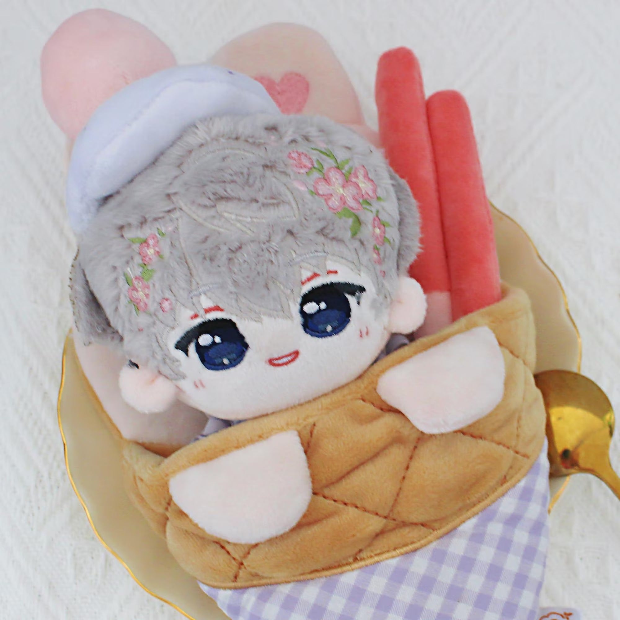Love and Deepspace Plush Crepe Keychain Xavier Zayne Rafayel Sylus Caleb Cute Doll Pouch Fanmade LADS Gift detail image 7