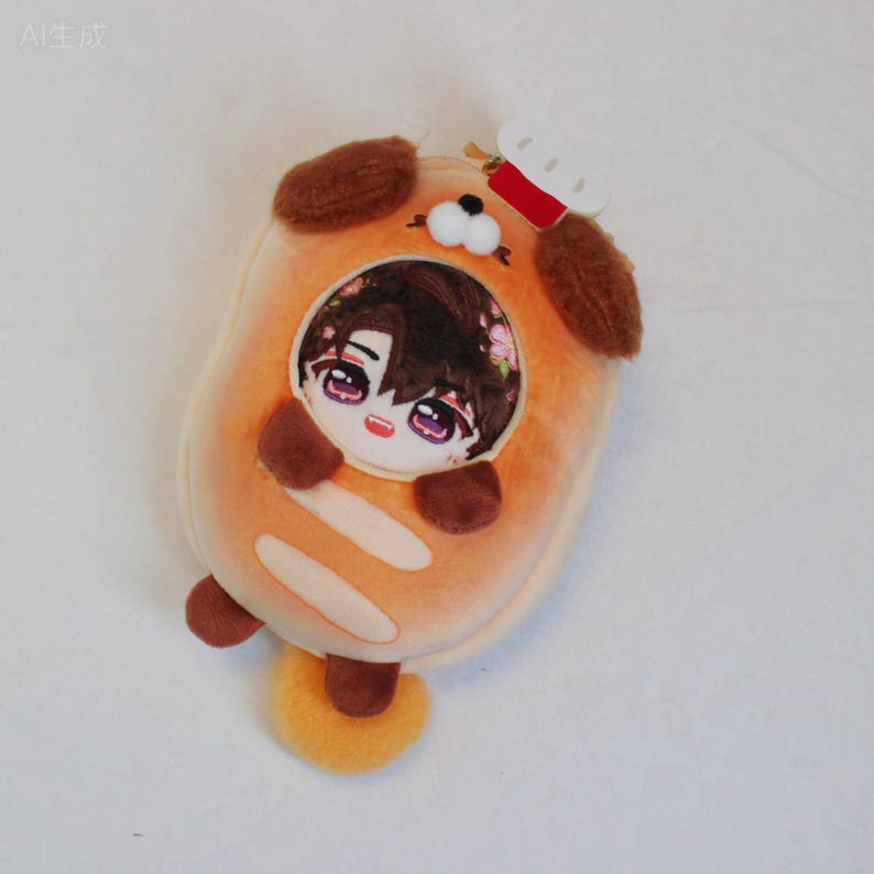 Love and Deepspace Plush Set 10cm Xavier Sylus Zayne Rafayel Caleb with Baguette & Omurice Pouches Bag Charm Fanmade LADS Gift