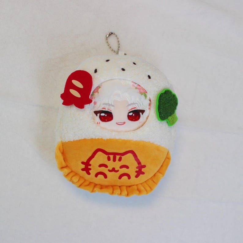 Love and Deepspace Plush Set 10cm Xavier Sylus Zayne Rafayel Caleb with Baguette & Omurice Pouches Bag Charm Fanmade LADS Gift detail image 3