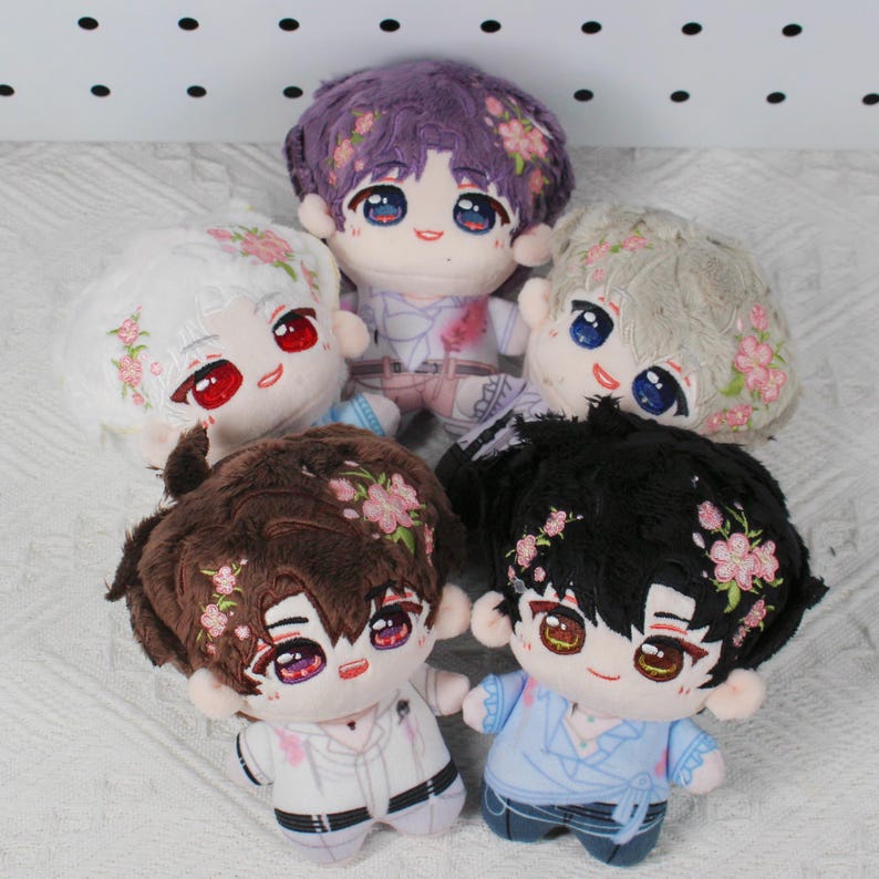 Love and Deepspace Plush Set 10cm Xavier Sylus Zayne Rafayel Caleb with Baguette & Omurice Pouches Bag Charm Fanmade LADS Gift detail image 6