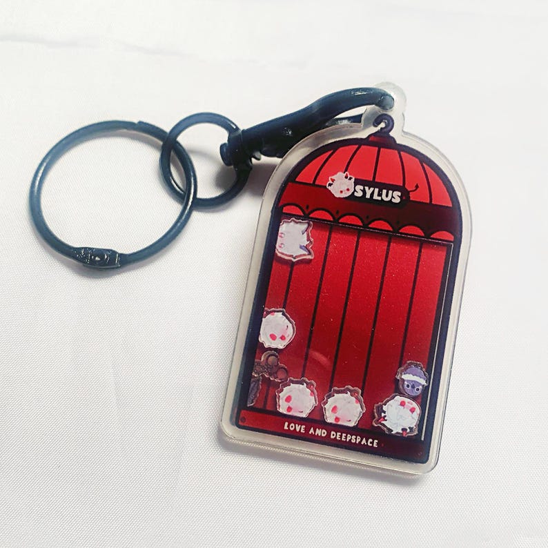 Love and Deepspace Shaker Acrylic Keychain Xavier Zayne Rafayel Sylus Caleb Motion Charm Fanmade LADS Gift detail image 2