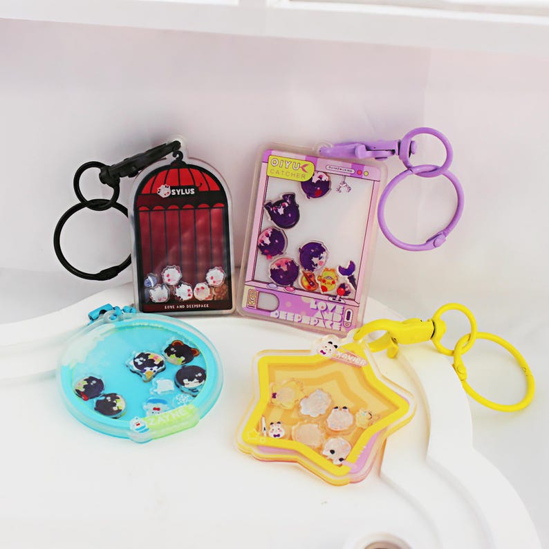 Love and Deepspace Shaker Acrylic Keychain Xavier Zayne Rafayel Sylus Caleb Motion Charm Fanmade LADS Gift detail image 1