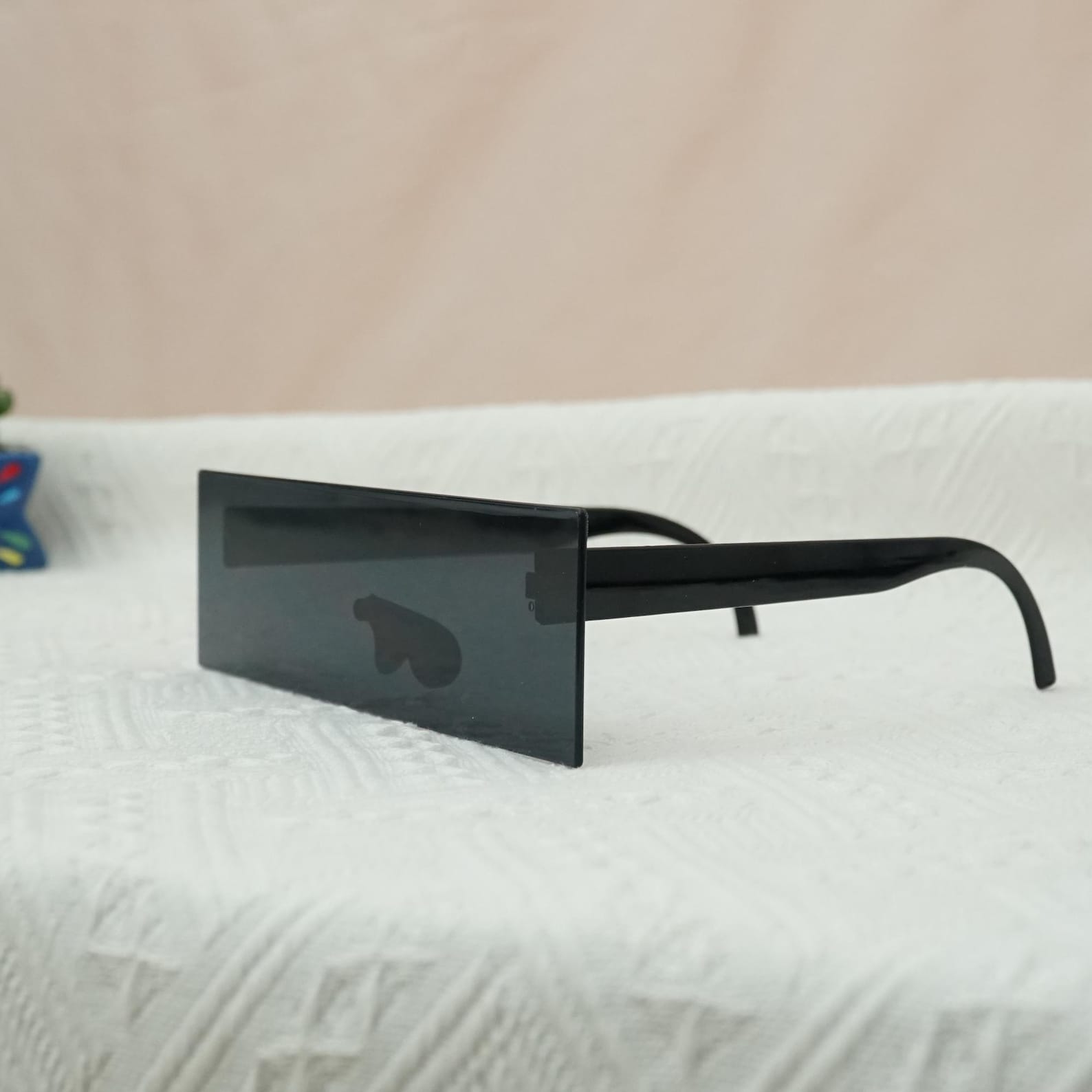 Minecraft Pixel Style Black Sunglasses Blocky Rectangular Cyberpunk Cosplay Photo Prop Oversized Fanmade Glasses