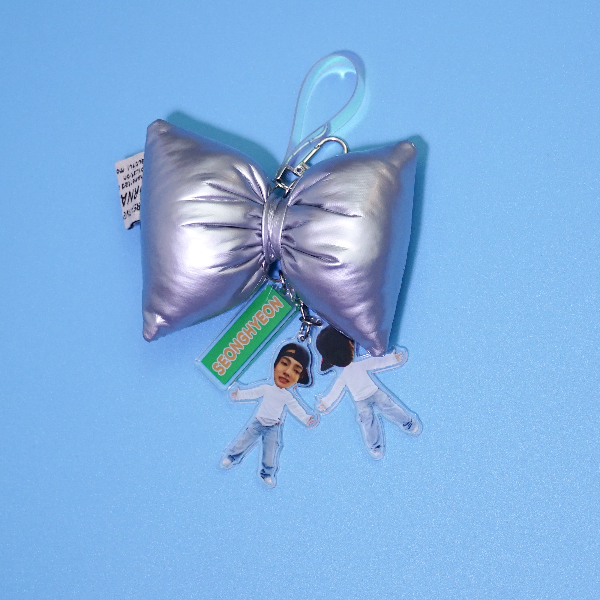 ORTIS Acrylic Keychain Fanmade Kpop Character Charm with Puffy Silver Bow detail image 8