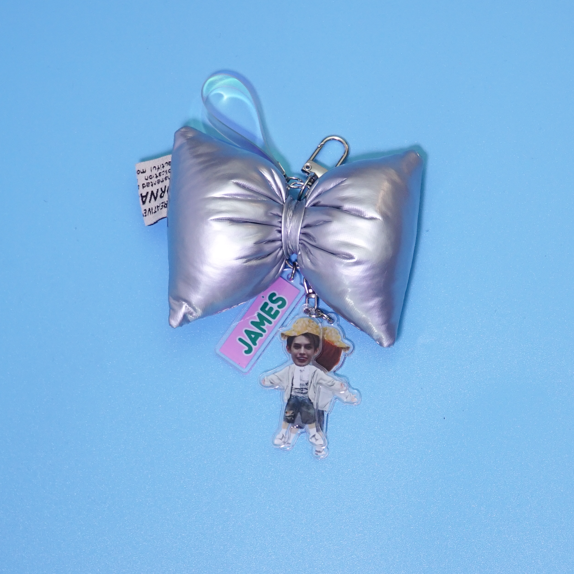 ORTIS Acrylic Keychain Fanmade Kpop Character Charm with Puffy Silver Bow detail image 6