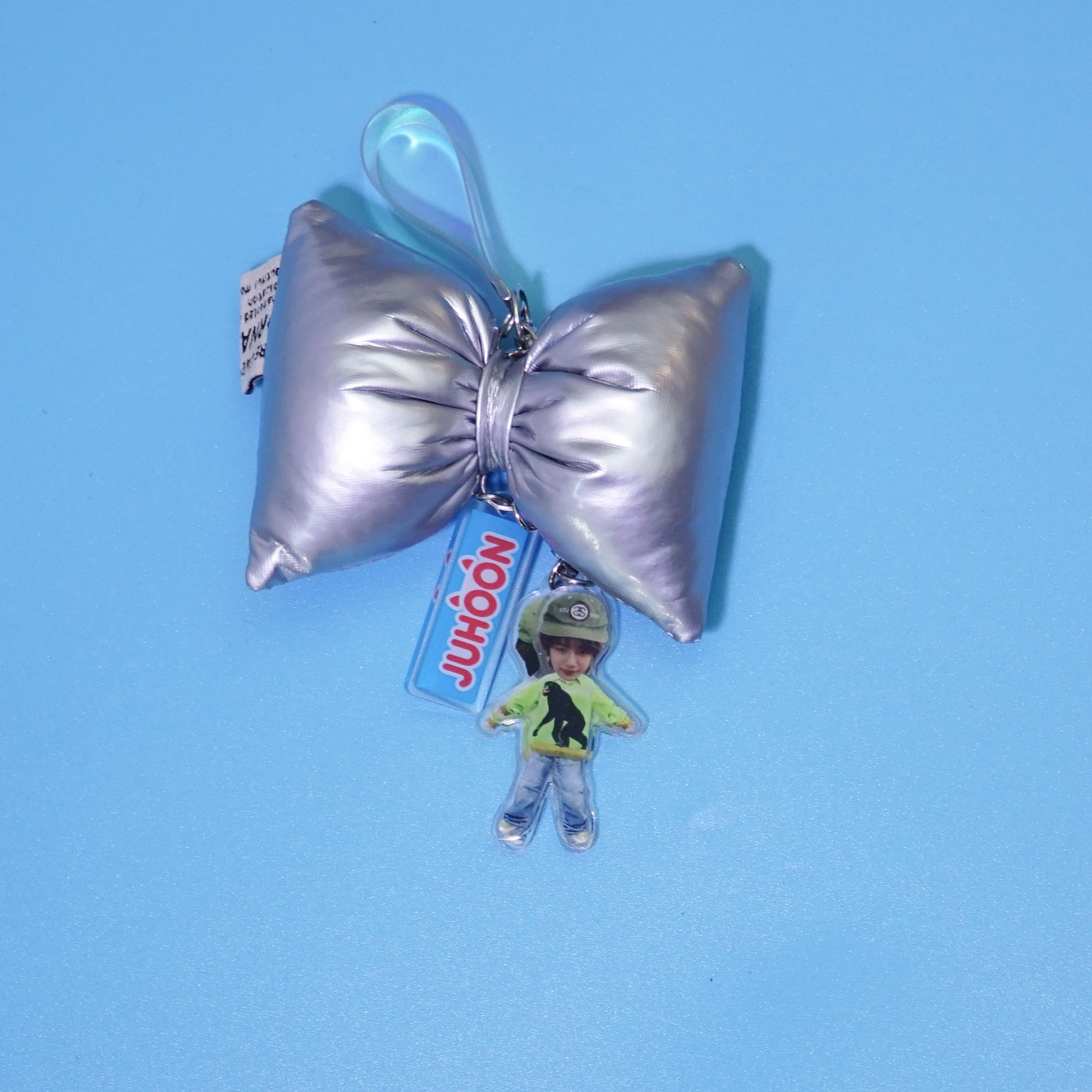 ORTIS Acrylic Keychain Fanmade Kpop Character Charm with Puffy Silver Bow detail image 7