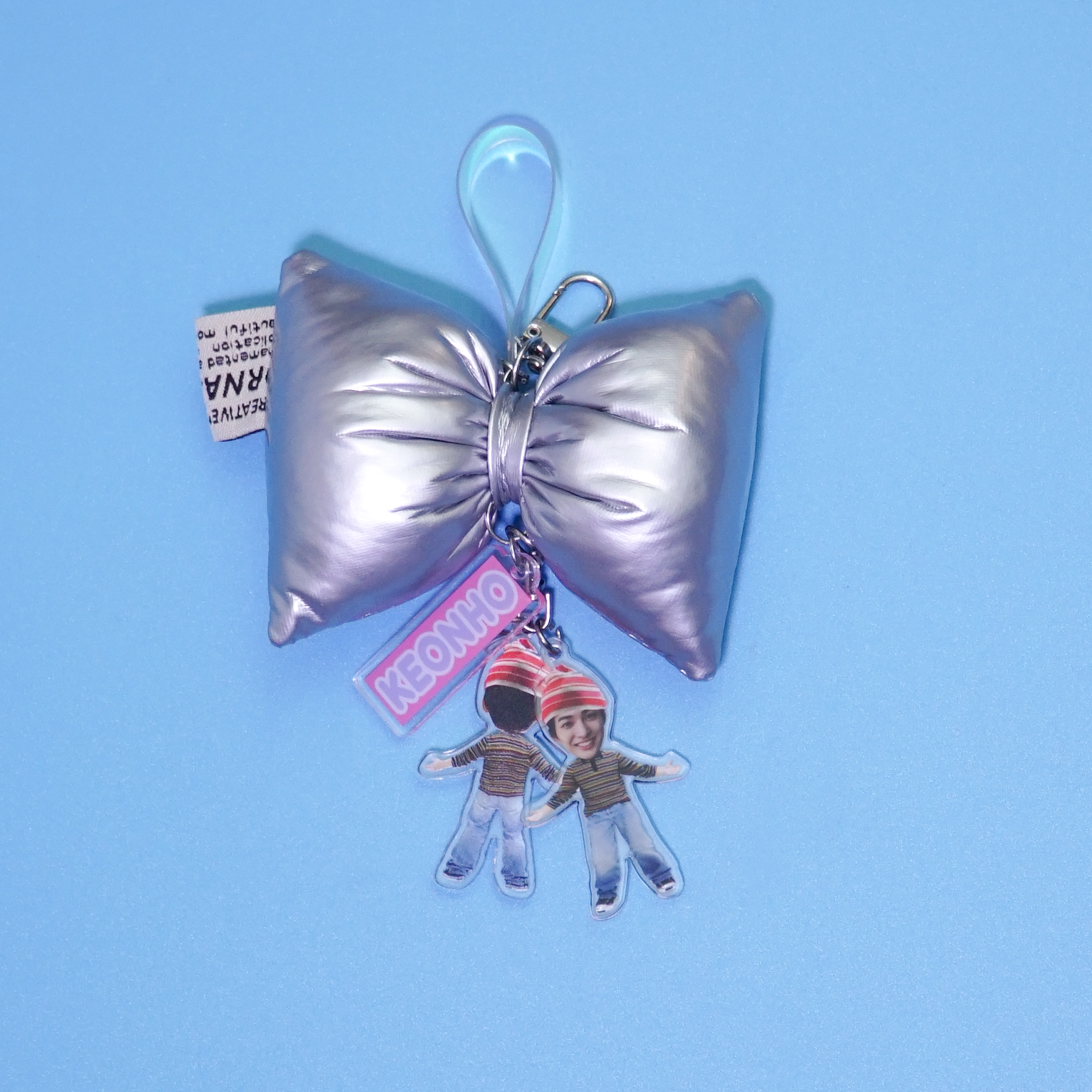 ORTIS Acrylic Keychain Fanmade Kpop Character Charm with Puffy Silver Bow detail image 5