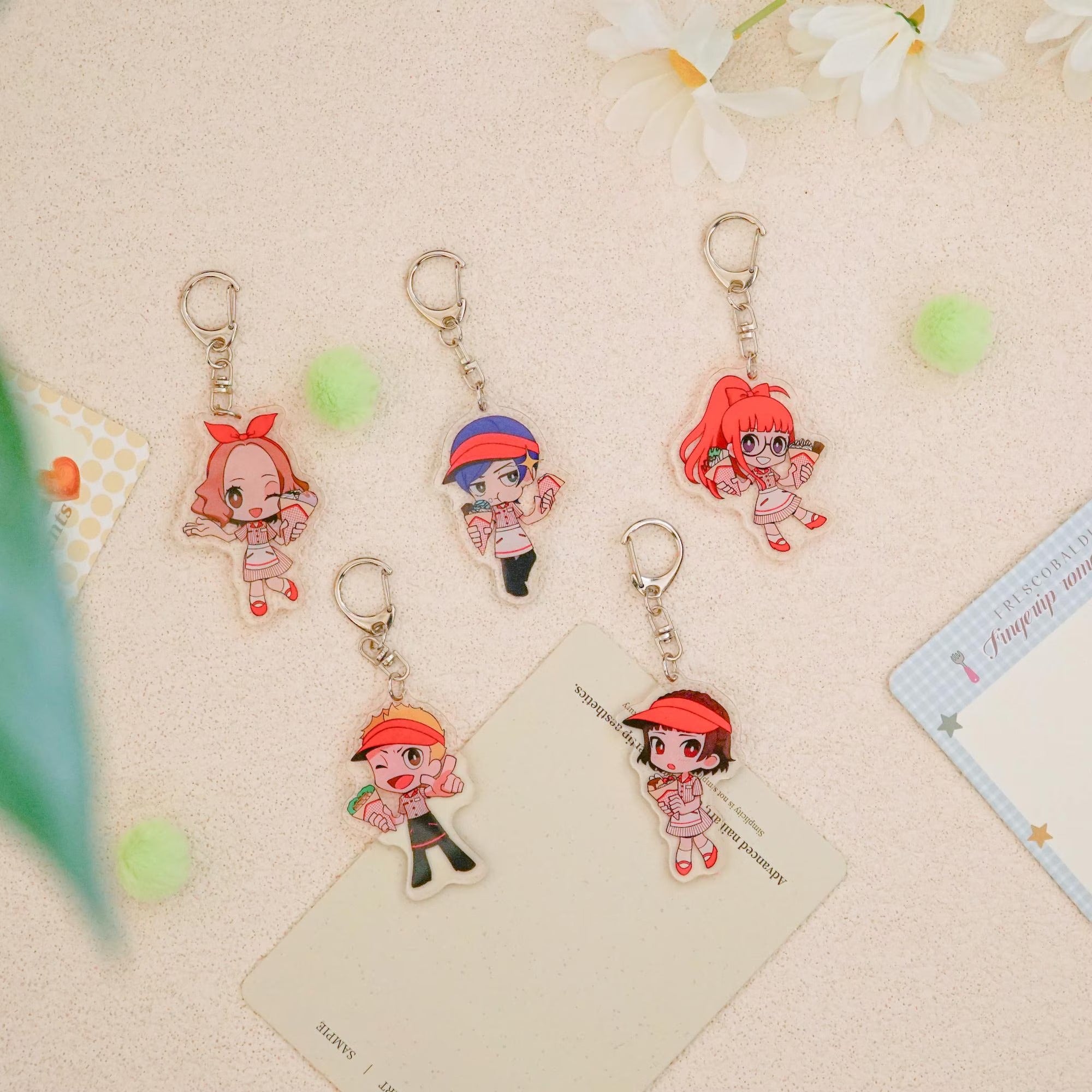 Persona 5 Acrylic Keychain Set Fan Art Crepe Theme Joker Crow Skull Charms Phantom Thieves detail image 13