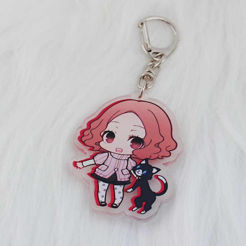 Persona 5 Chibi Keychain Set Joker Panther Skull Phantom Thieves Fanmade Acrylic Charms detail image 6
