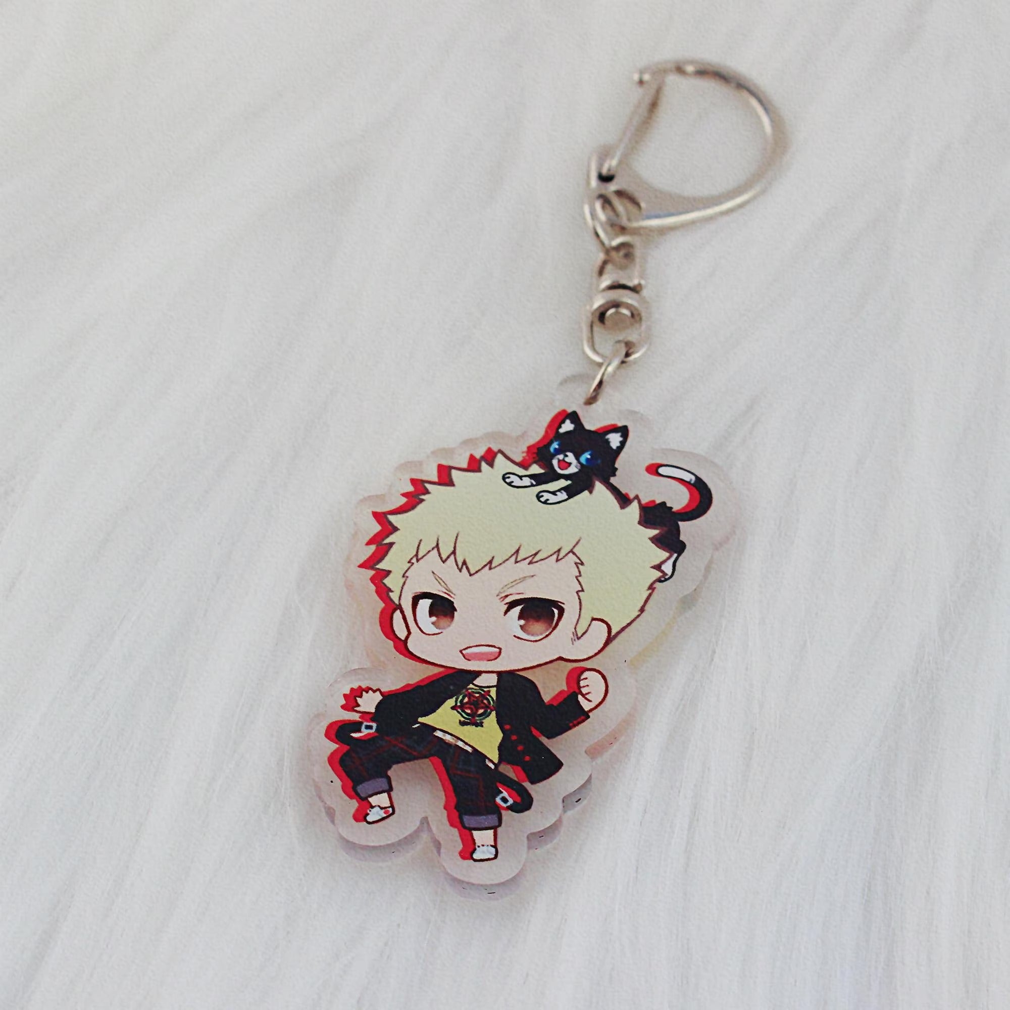Persona 5 Chibi Keychain Set Joker Panther Skull Phantom Thieves Fanmade Acrylic Charms detail image 7