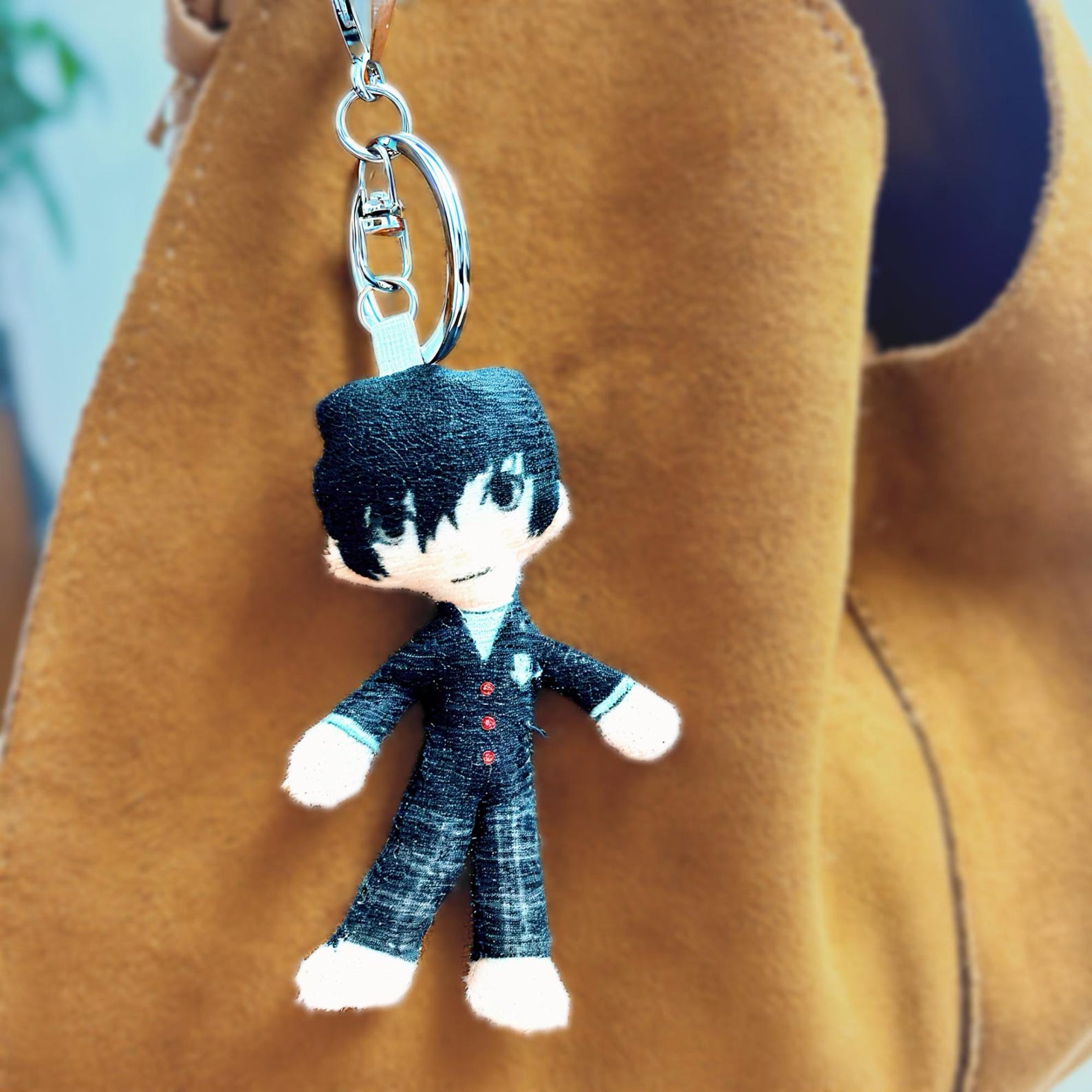 Persona 5 Mini Joker Wire Doll Keychain Bendable Ugly Cute Phantom Thief Bag Charm Fanmade Collectible detail image 2