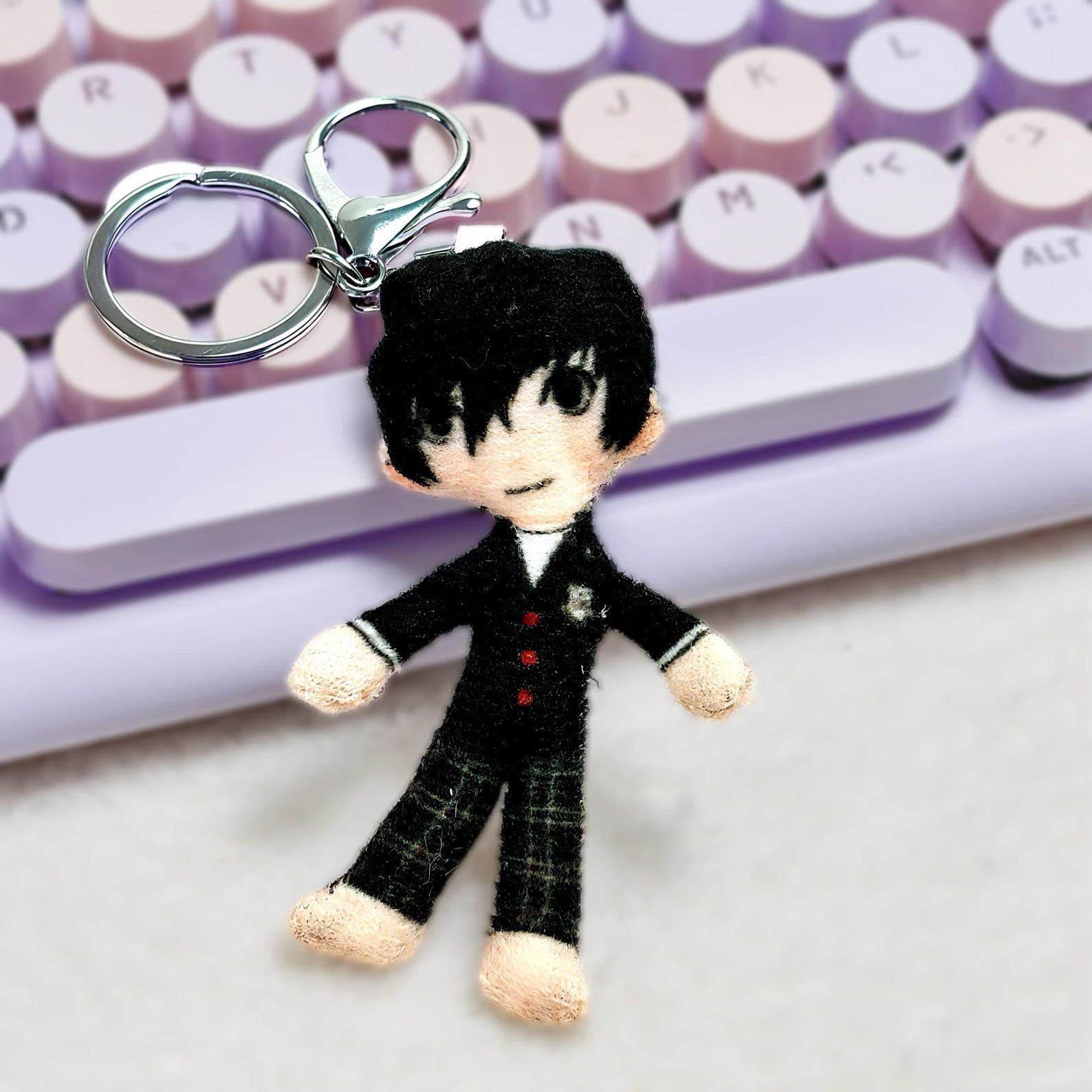 Persona 5 Mini Joker Wire Doll Keychain Bendable Ugly Cute Phantom Thief Bag Charm Fanmade Collectible detail image 4