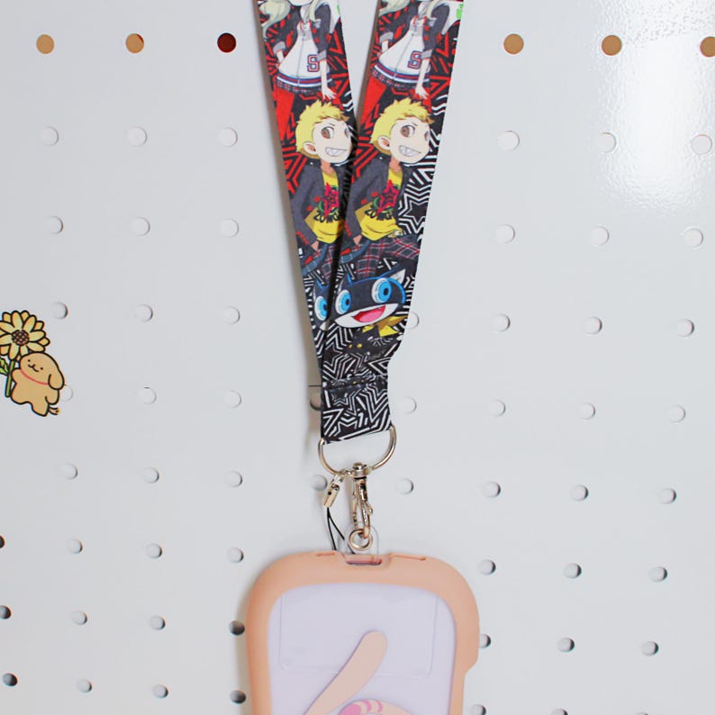 Persona 5 Printed Phone Lanyard with Clear Tab Joker Phantom Thieves Fanmade Strap detail image 3