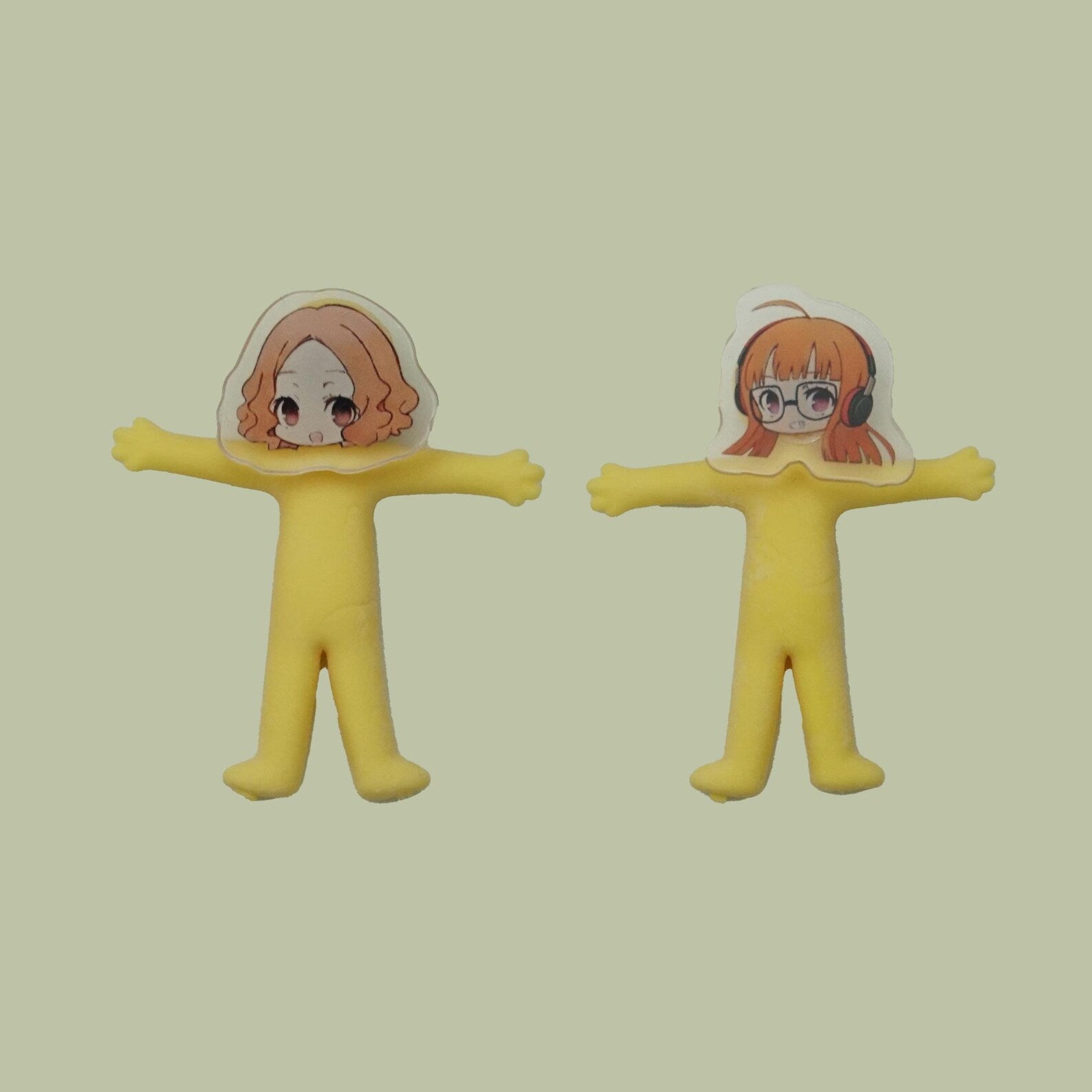 Persona 5 Stretchy Stress Toy Keychain Elastic Fidget Figure Yellow Joker Acrylic Charm Fanmade