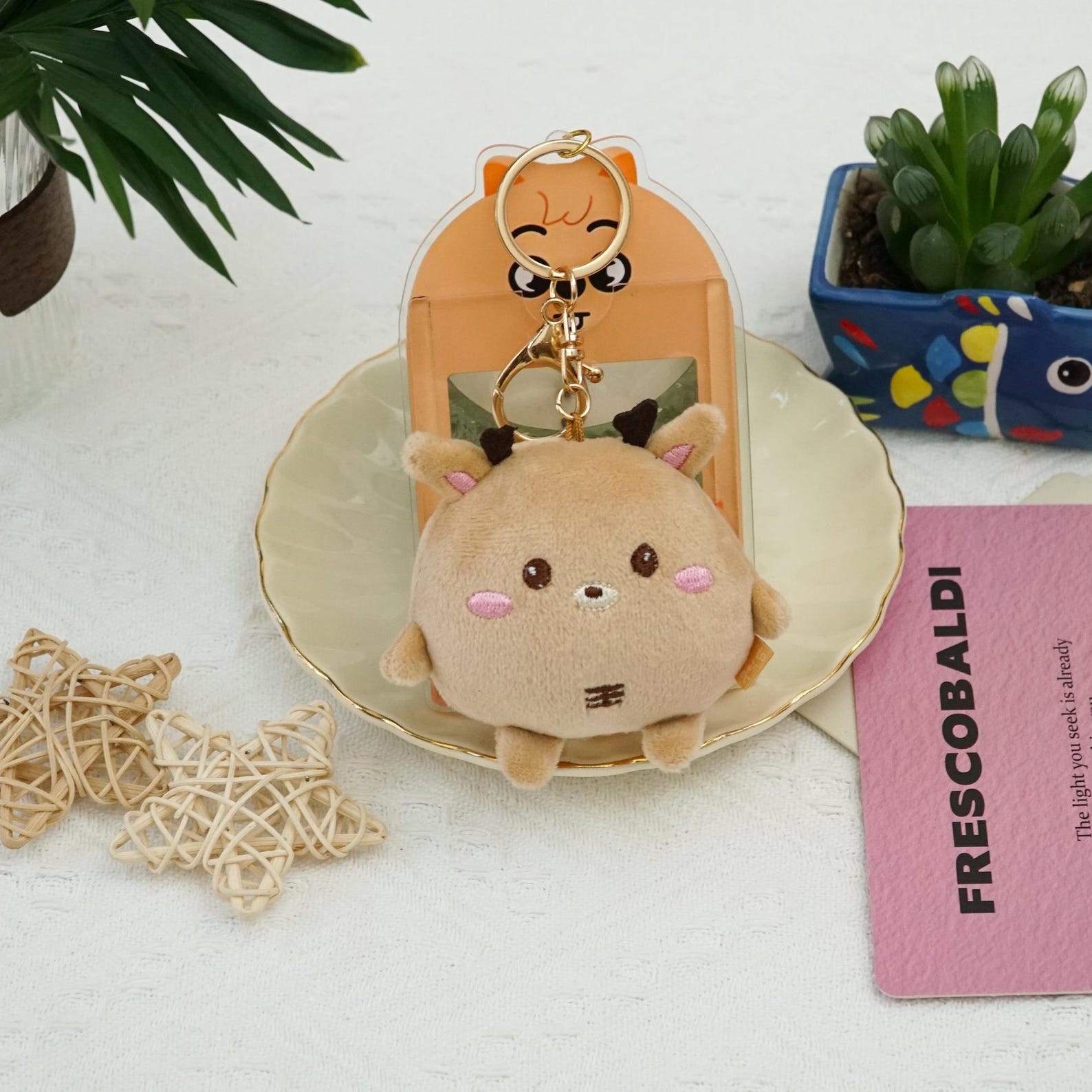 RIIZE Mascot Acrylic Card Holder Set with Plush Charm Fanmade Kpop Merch BRIIZE Gift Custom Photo Insert detail image 2