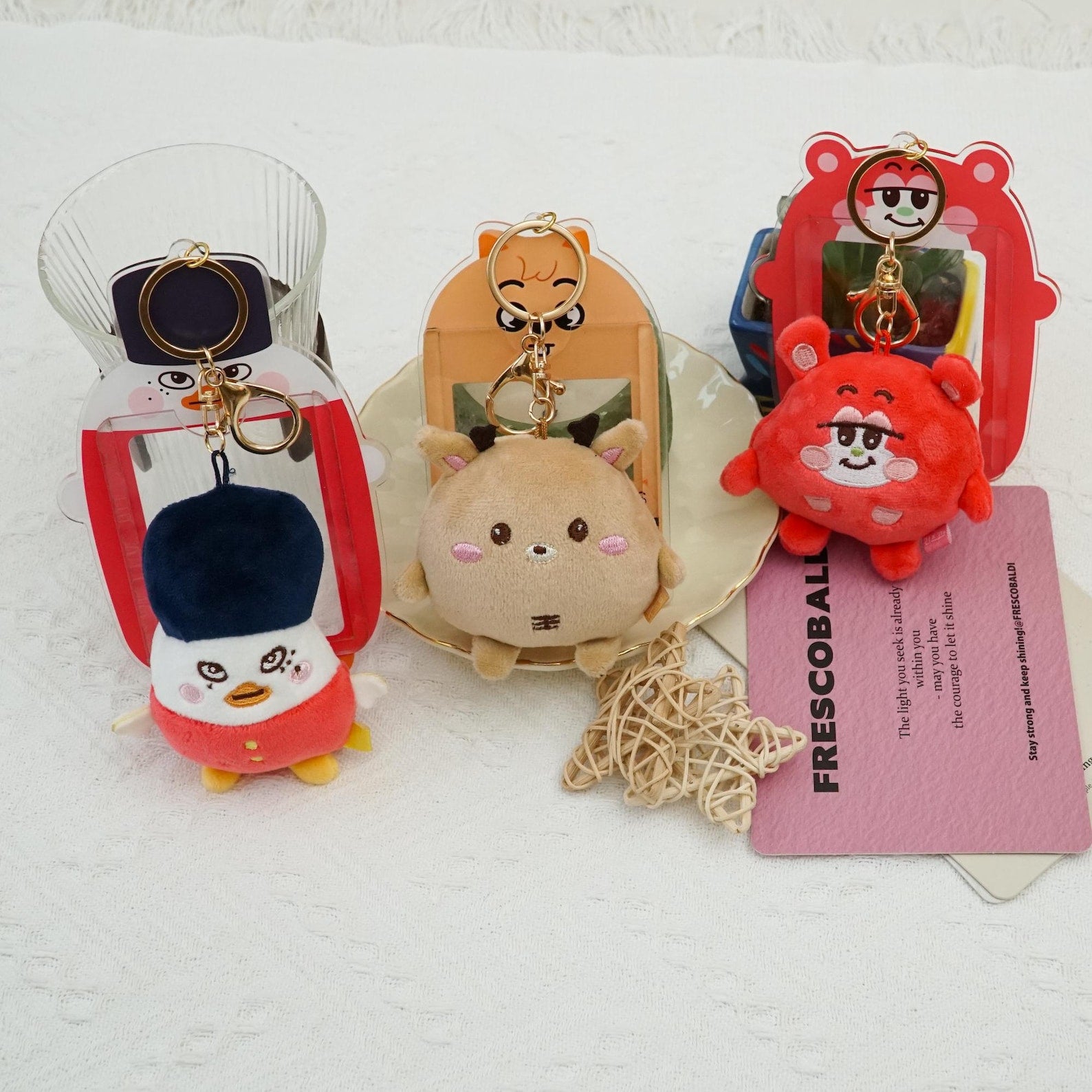 RIIZE Mascot Acrylic Card Holder Set with Plush Charm Fanmade Kpop Merch BRIIZE Gift Custom Photo Insert detail image 1