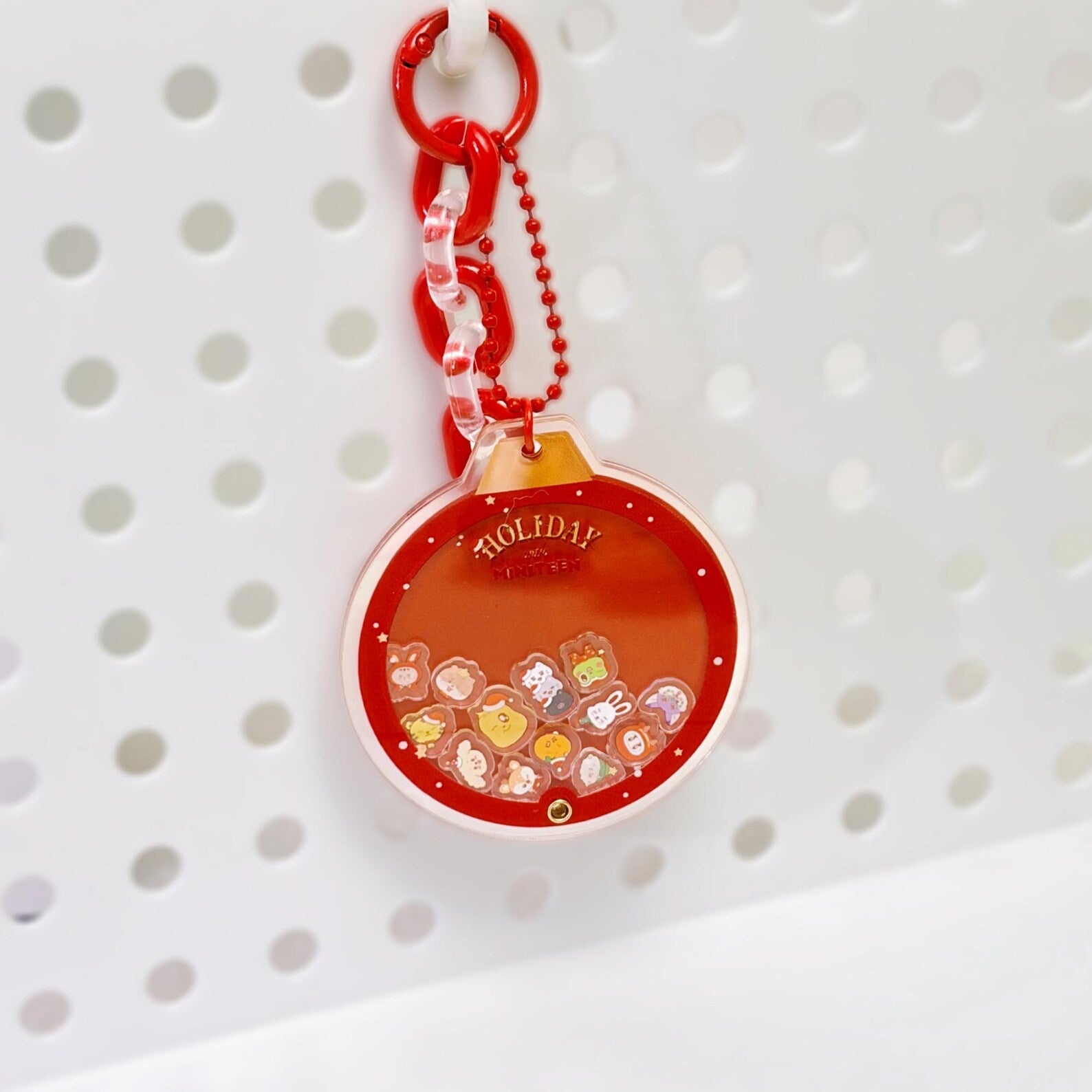SEVENTEEN Miniteen Christmas Shaker Keychain Apple Tree Acrylic Bag Charm Set Red Green Holiday Fanmade Kpop CARAT Gift