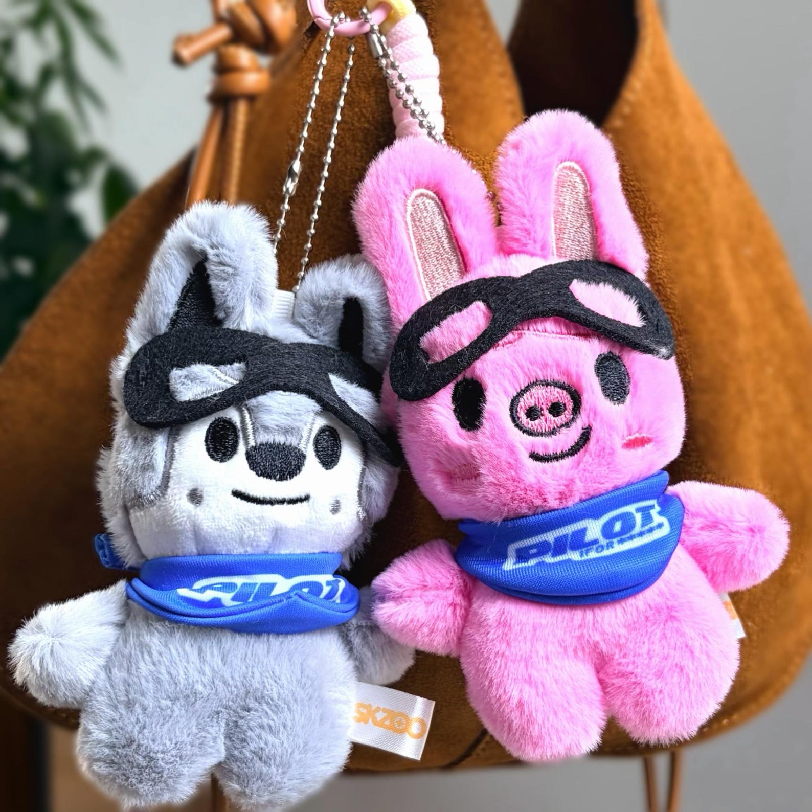 Stray Kids SKZOO Pilot Plush Keychain 4 Inch Fanmade Mascot Bag Charms Wolf Chan Leebit Dwaekki Jiniret detail image 6
