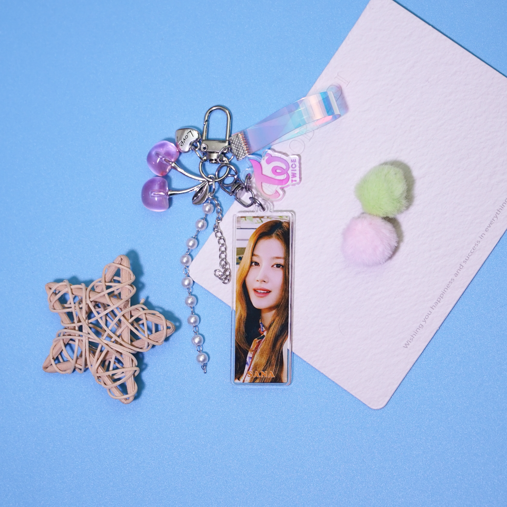 TWICE-Acrylic-Photocard-Keychain-Fanmade-Kpop-Holographic-Strap-Bag-Charm-12