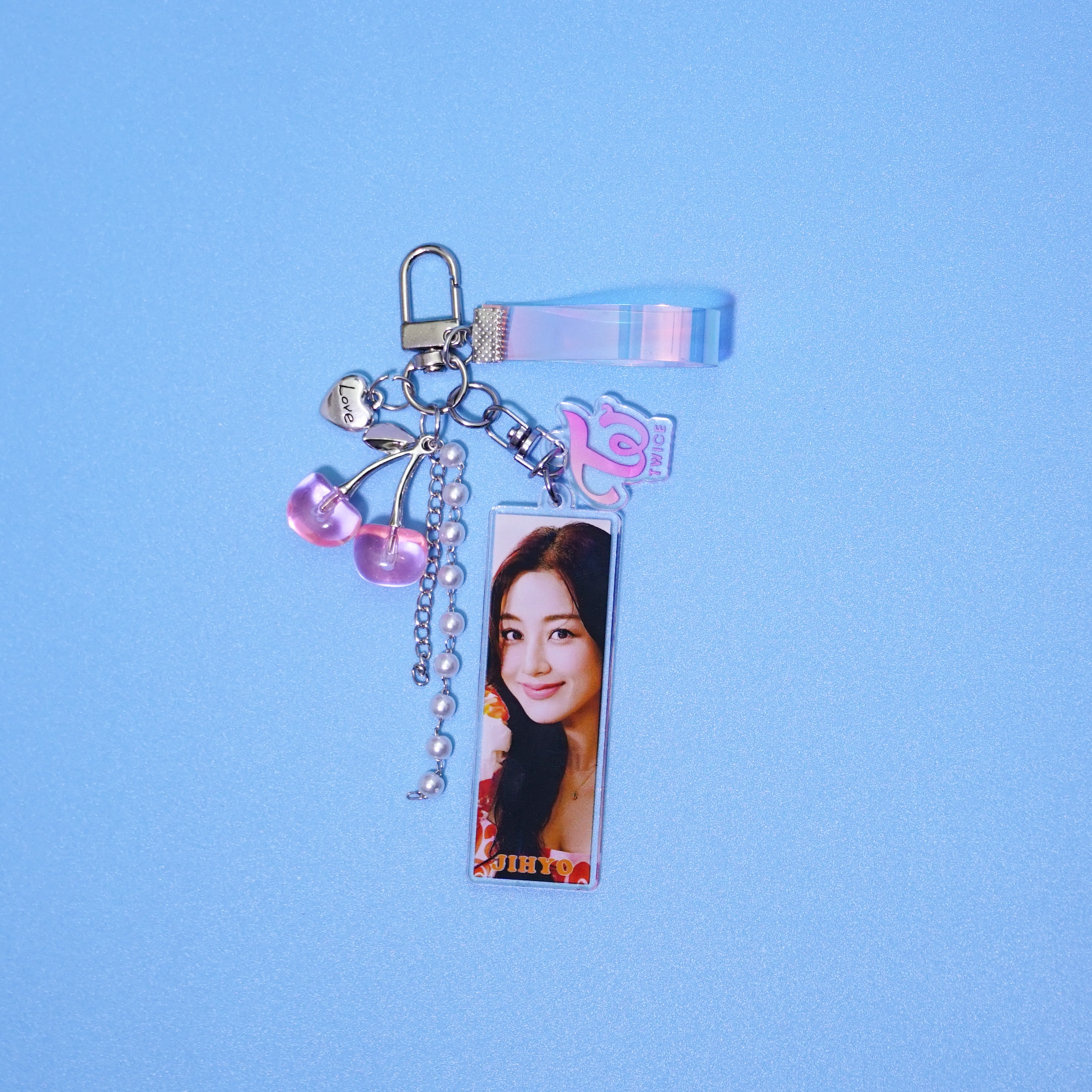 TWICE-Acrylic-Photocard-Keychain-Fanmade-Kpop-Holographic-Strap-Bag-Charm-4