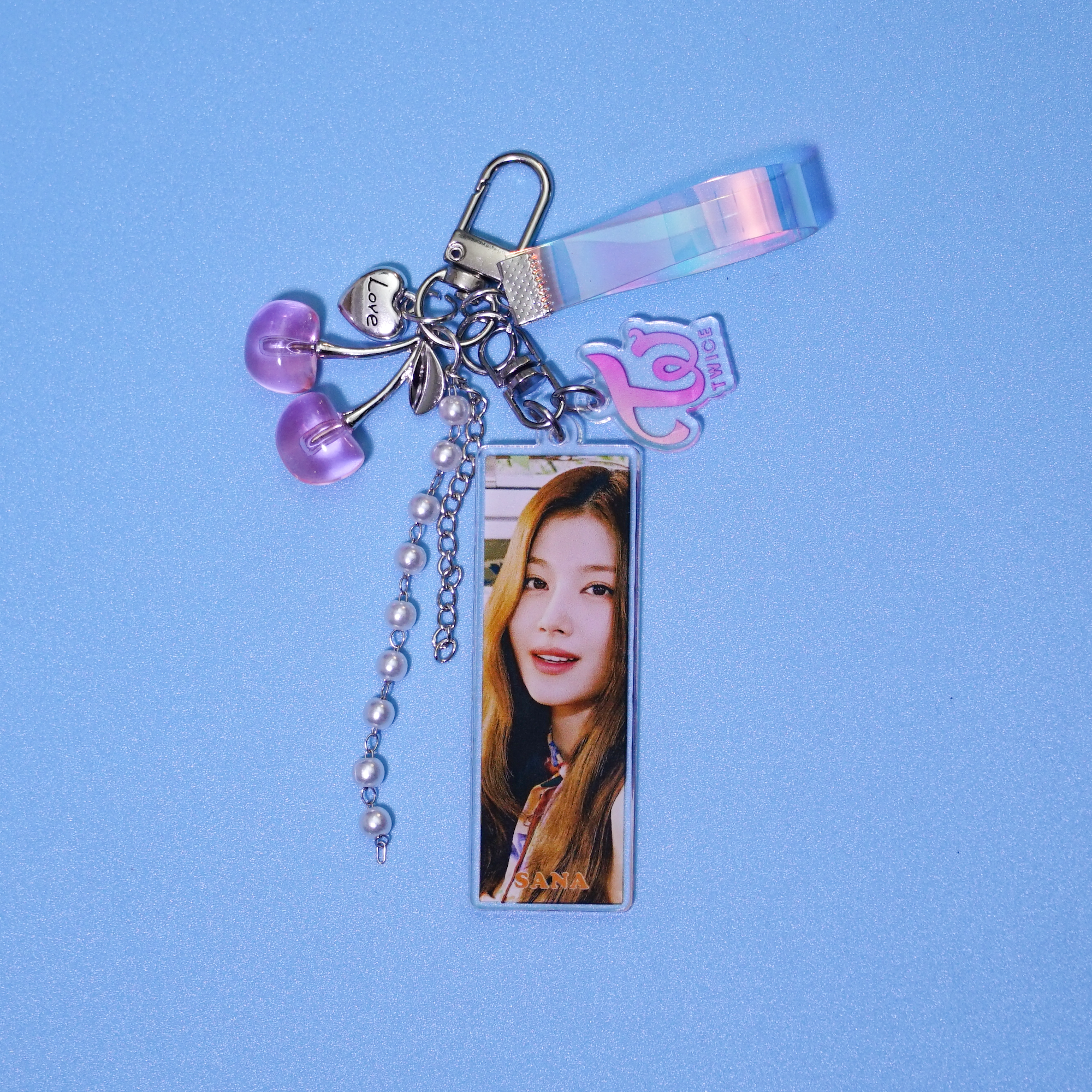 TWICE-Acrylic-Photocard-Keychain-Fanmade-Kpop-Holographic-Strap-Bag-Charm-8