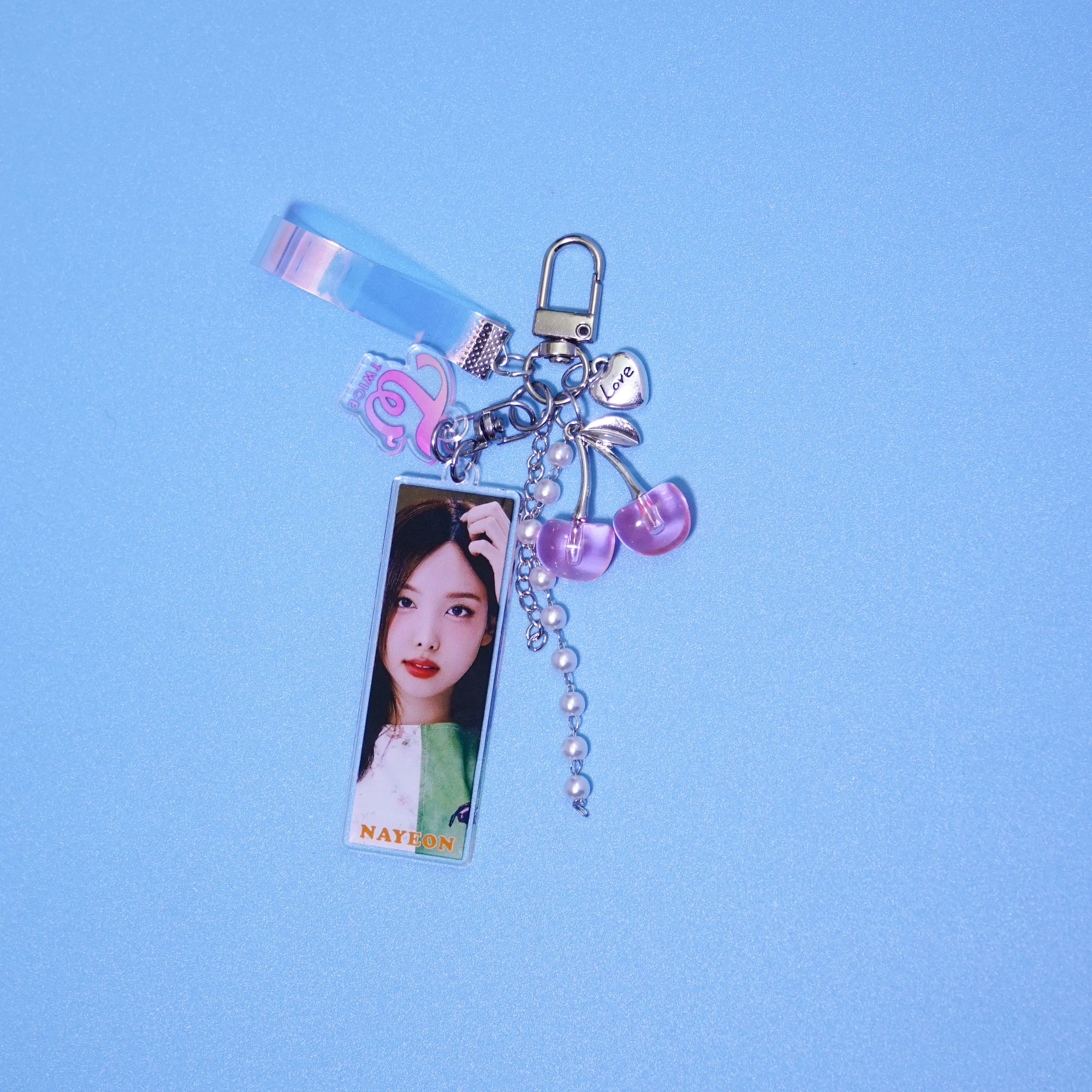 TWICE Acrylic Photocard Keychain Fanmade Kpop Holographic Strap Bag Charm