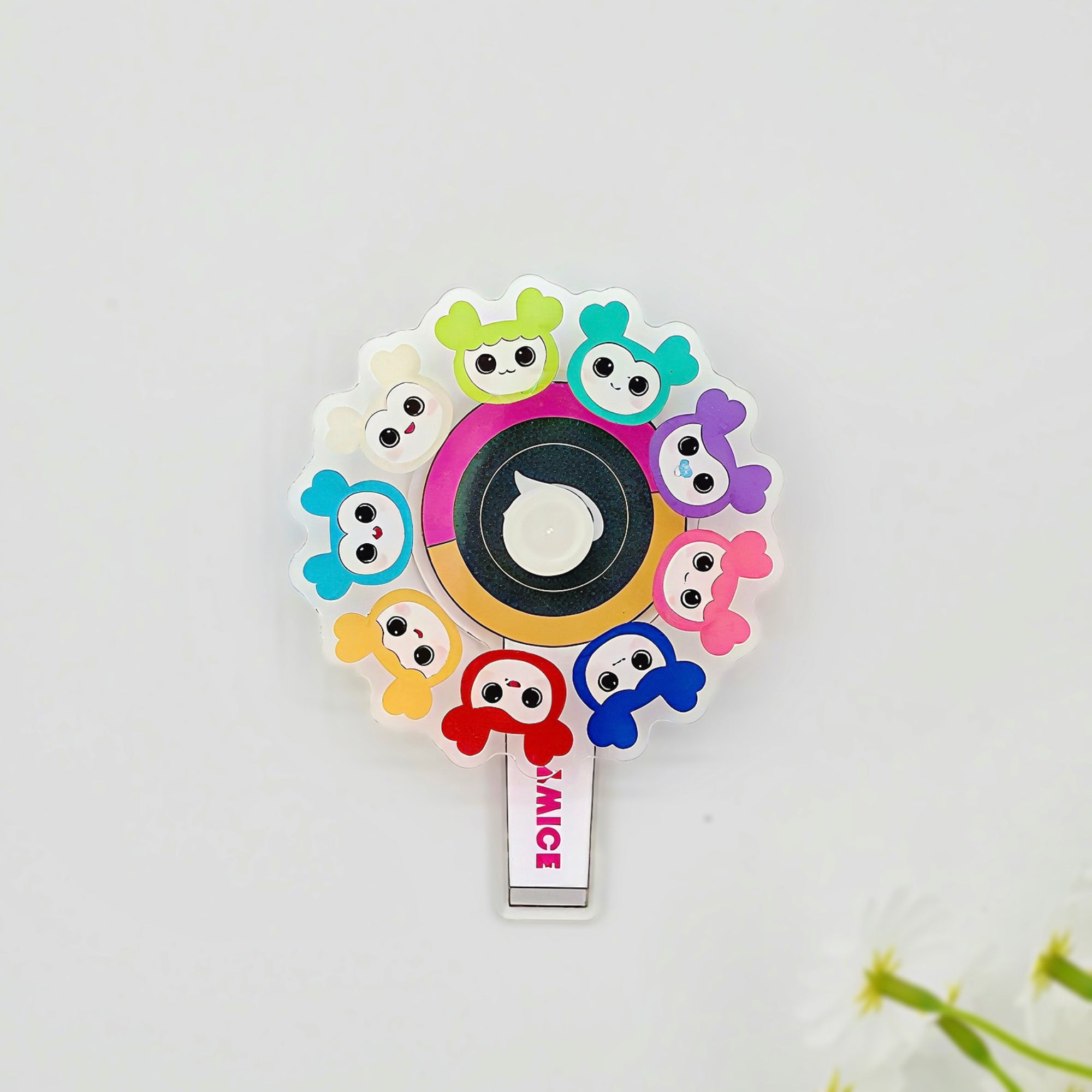 TWICE Lovely Mascot Shaker Keychain Acrylic Spinning Microphone Bag Charm Fanmade ONCE Kpop Gift detail image 8