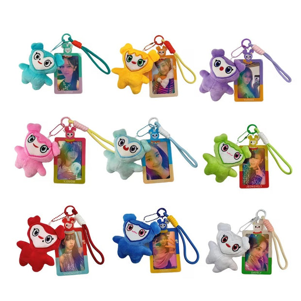 TWICE-Lovelys-Acrylic-Card-Holder-Set-With-Plush-Charm-Funmade-Kpop-Merch-For-ONCE-1