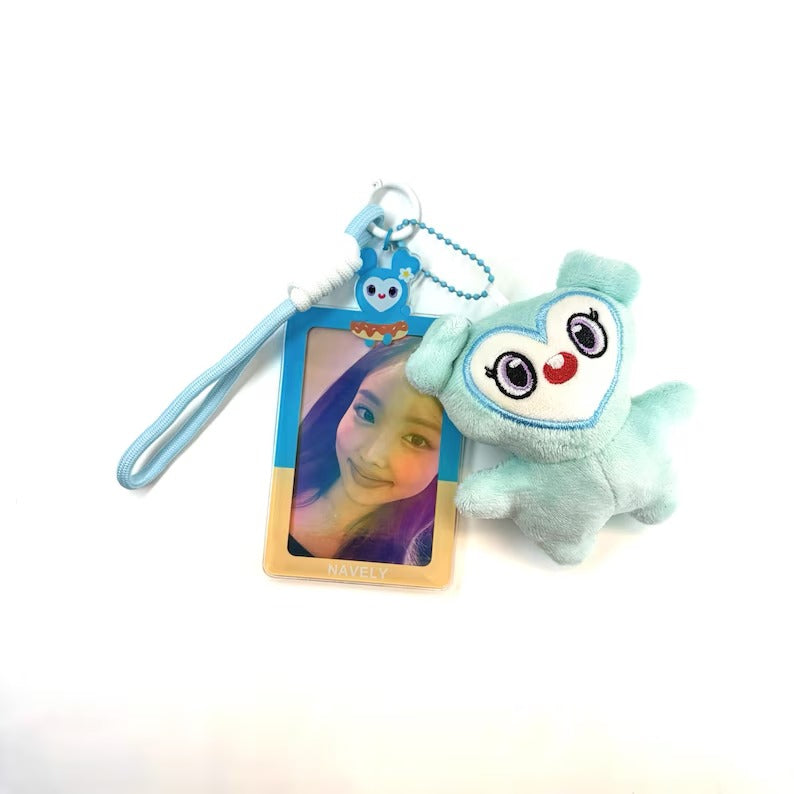 TWICE Lovelys Photocard Holder Keychain Set with Plush Charm Acrylic Card Case Kpop Merch