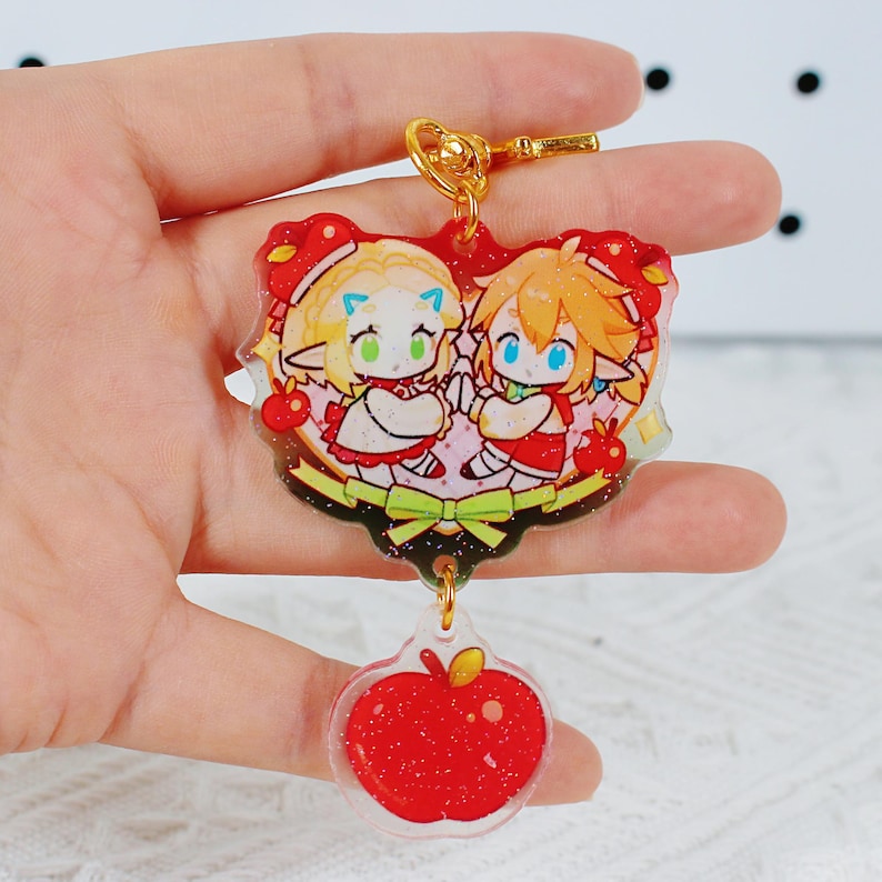 The Legend of Zelda Acrylic Keychain Link & Princess Zelda Glitter Double Sided Fanmade Anime Accessories Gift detail image 3