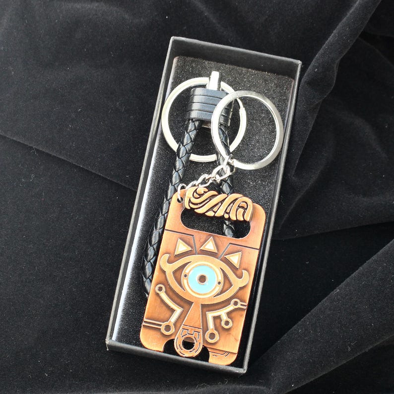 The Legend of Zelda Keychain Set Sheikah Slate Heart Container Hylian Shield Fanmade Acrylic Charms
