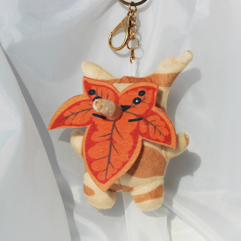 The Legend of Zelda Korok Squishy Plush Keychain YAHAHA Interchangeable Leaf Faces Handmade Fanmade Zelda Gift detail image 4