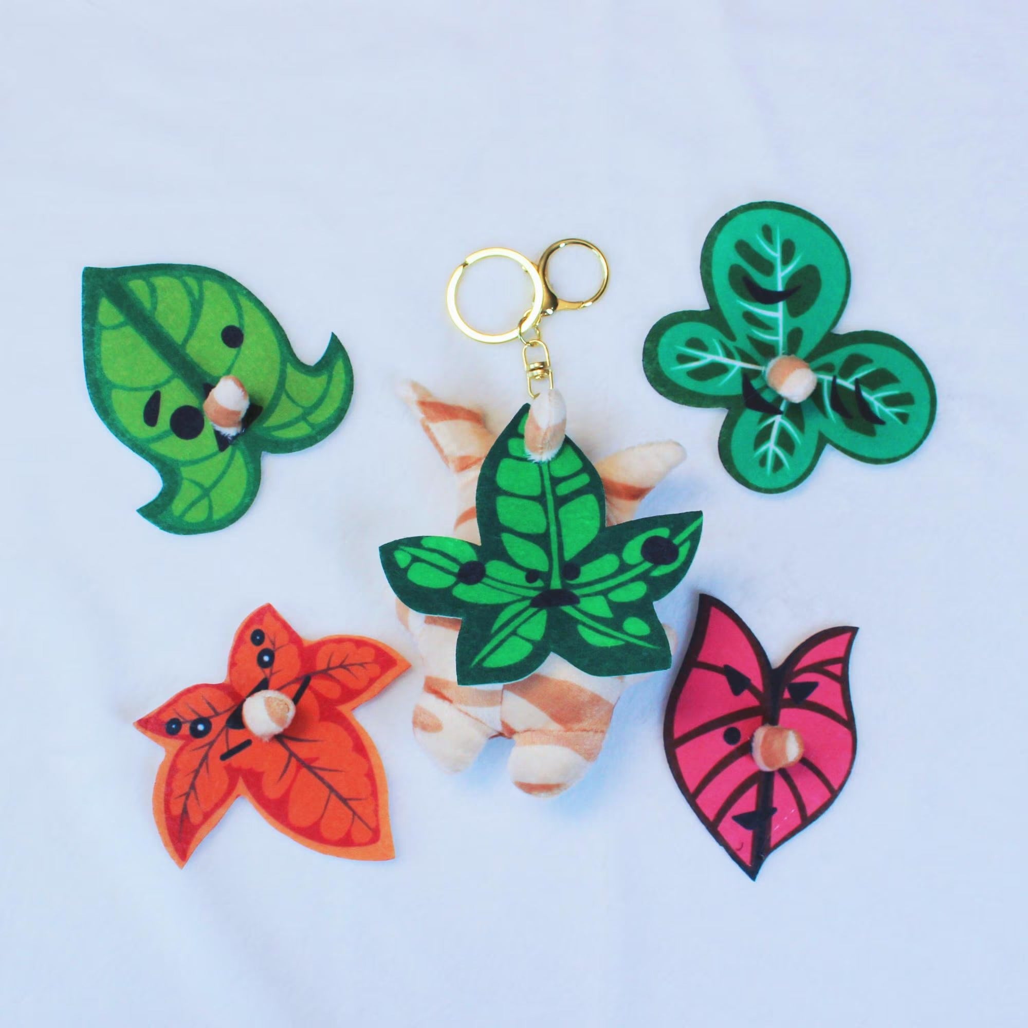 The Legend of Zelda Korok Squishy Plush Keychain YAHAHA Interchangeable Leaf Faces Handmade Fanmade Zelda Gift