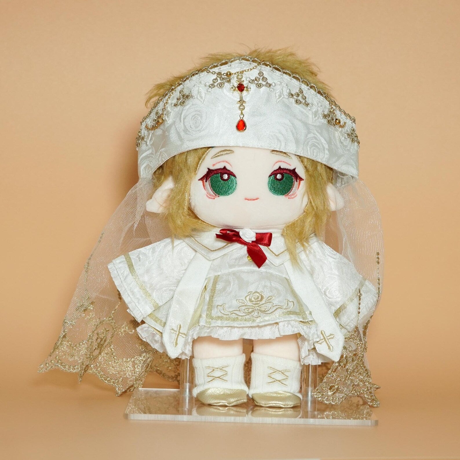 The Legend of Zelda Link & Zelda Vintage Royal Outfit Plush Doll Set 8 Inch Poseable Fanmade detail image 4