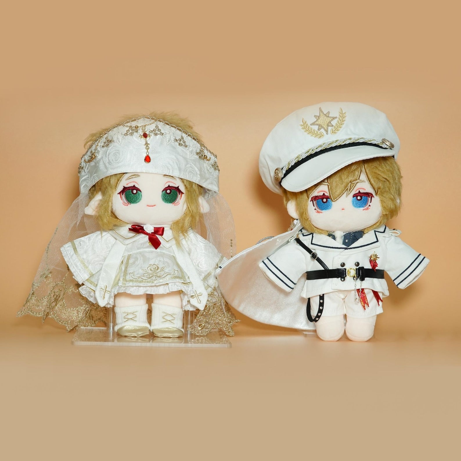 The Legend of Zelda Link & Zelda Vintage Royal Outfit Plush Doll Set 8 Inch Poseable Fanmade detail image 1