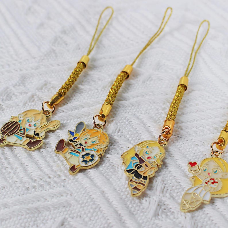 The Legend of Zelda Metal Keychain Set Link & Zelda Cute Cartoon Gold Charm Fanmade Gift Accessory detail image 6