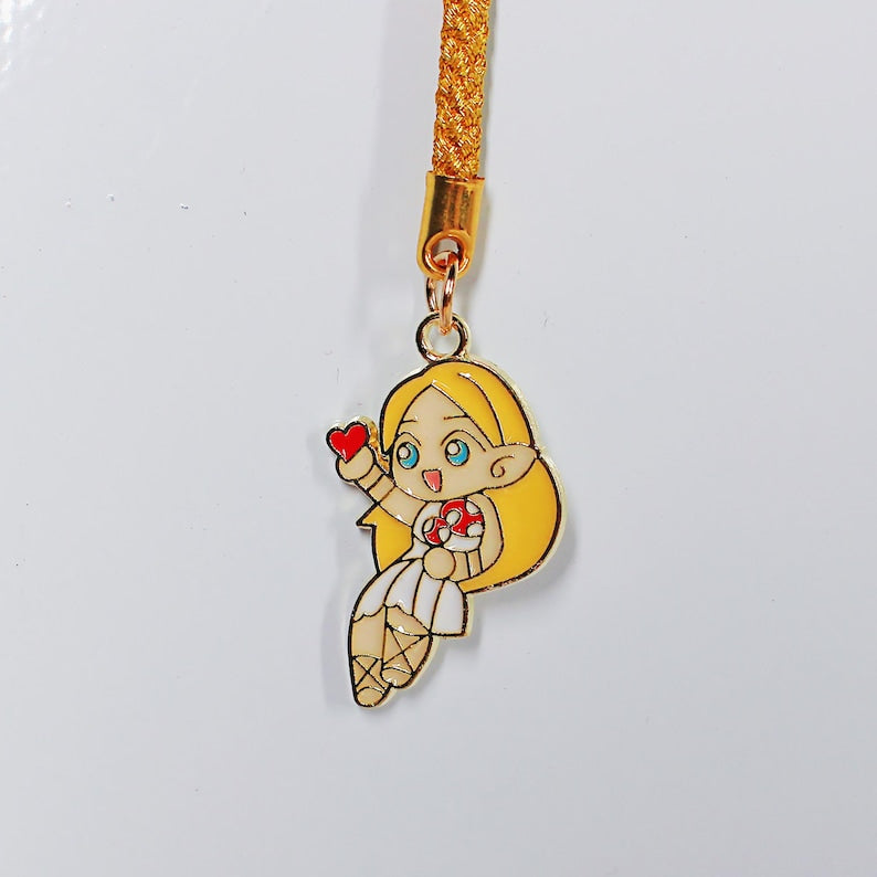 The Legend of Zelda Metal Keychain Set Link & Zelda Cute Cartoon Gold Charm Fanmade Gift Accessory