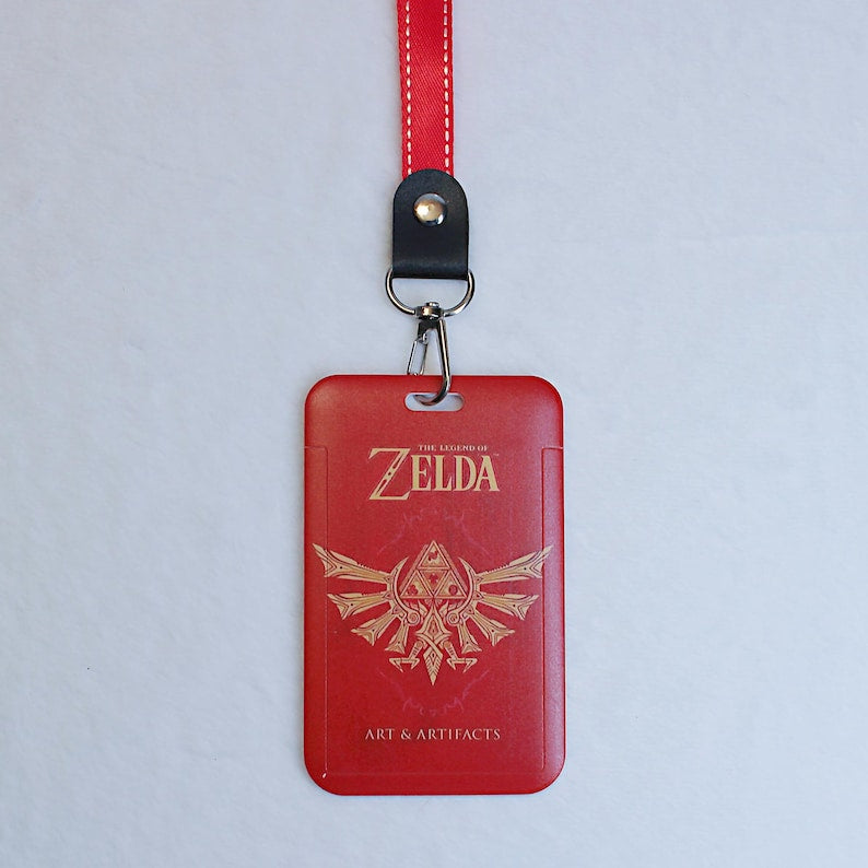 The Legend of Zelda Sheikah Slate ID Card Holder with Lanyard Breath of the Wild Fanmade Badge Sleeve Accessory