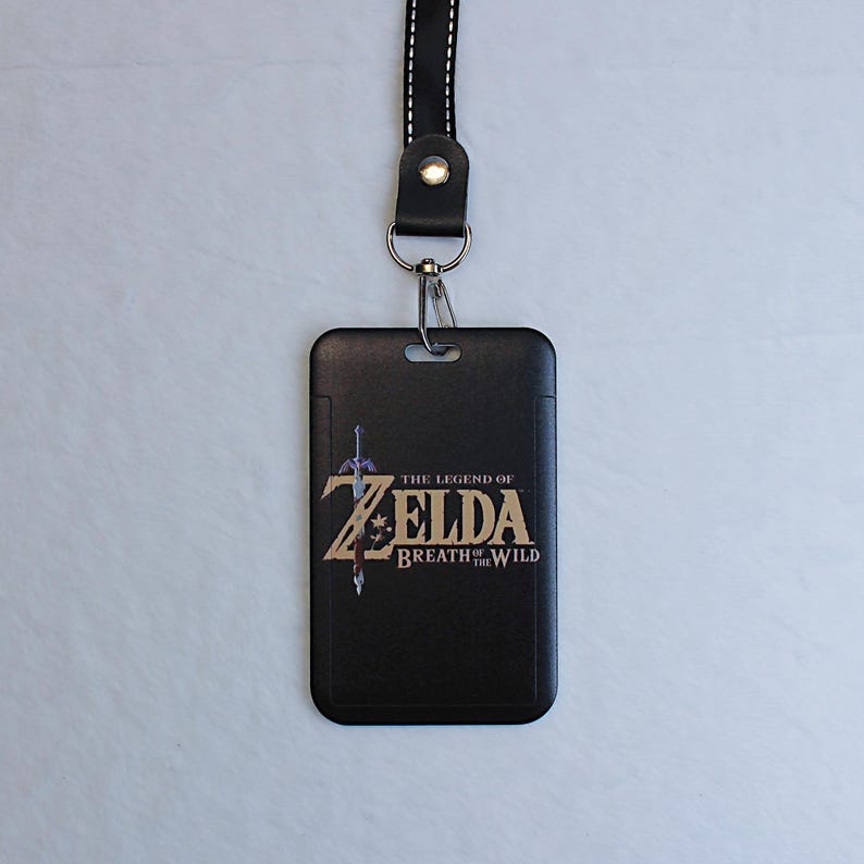 The Legend of Zelda Sheikah Slate ID Card Holder with Lanyard Breath of the Wild Fanmade Badge Sleeve Accessory