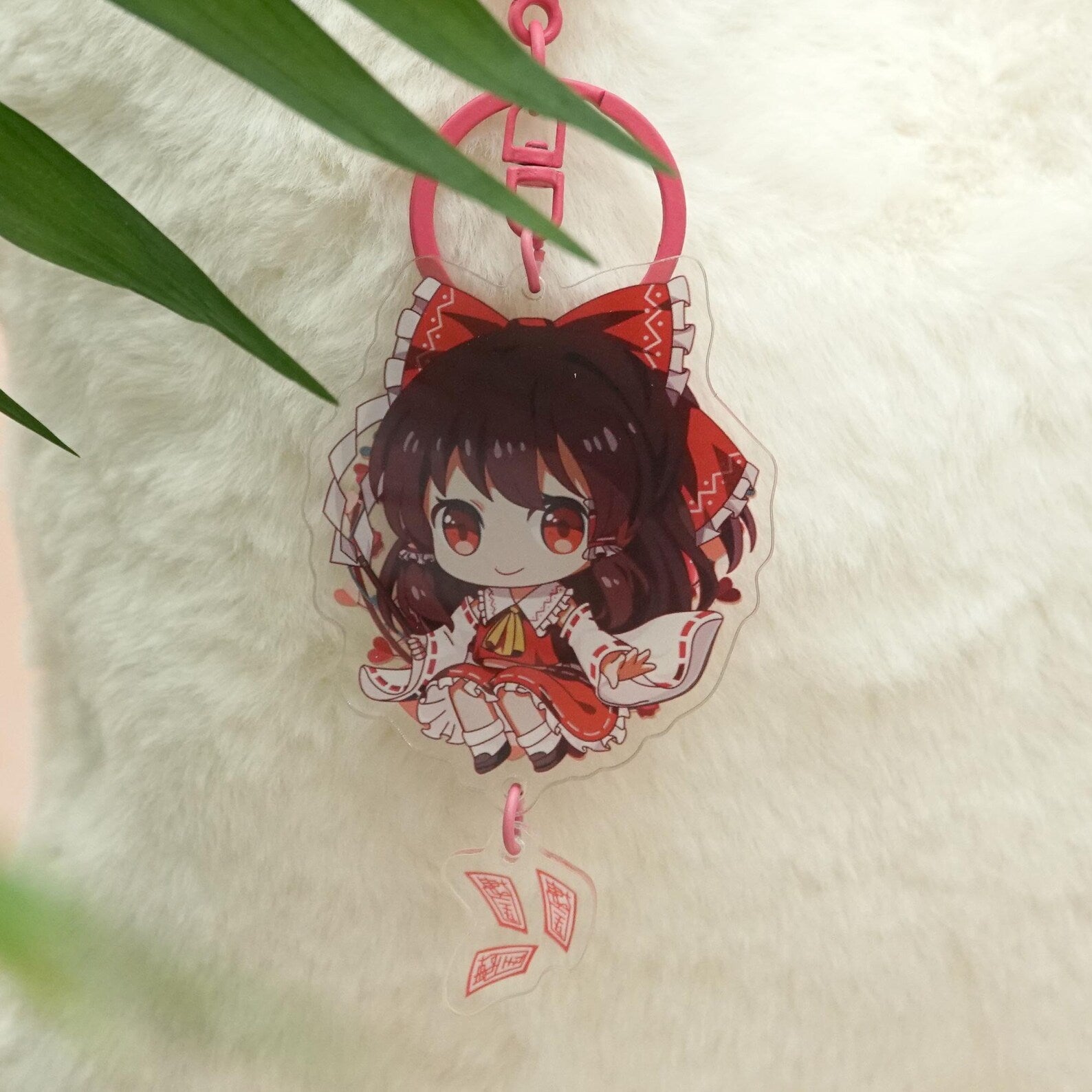 Touhou Project Kawaii Keychain Set Reimu Marisa Remilia Flandre Chibi Acrylic Charms Fanmade Gift detail image 2
