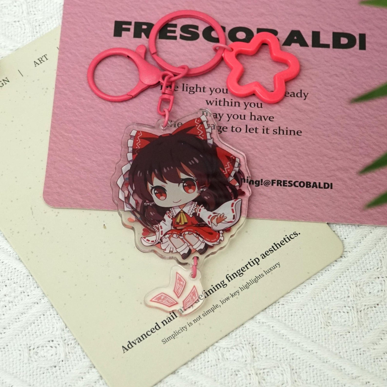 Touhou Project Kawaii Keychain Set Reimu Marisa Remilia Flandre Chibi Acrylic Charms Fanmade Gift detail image 3