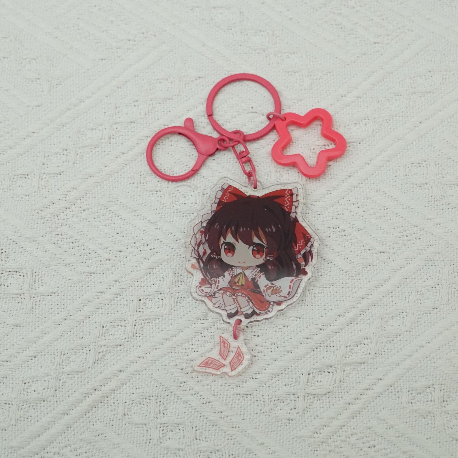 Touhou Project Kawaii Keychain Set Reimu Marisa Remilia Flandre Chibi Acrylic Charms Fanmade Gift