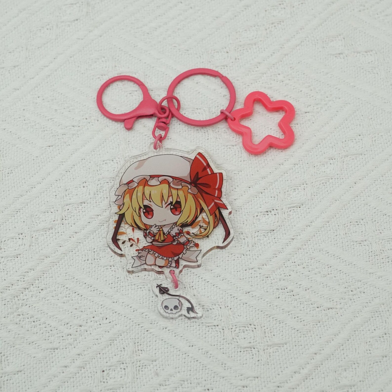 Touhou Project Kawaii Keychain Set Reimu Marisa Remilia Flandre Chibi Acrylic Charms Fanmade Gift detail image 5