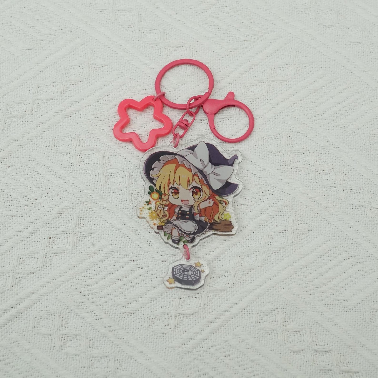 Touhou Project Kawaii Keychain Set Reimu Marisa Remilia Flandre Chibi Acrylic Charms Fanmade Gift detail image 1