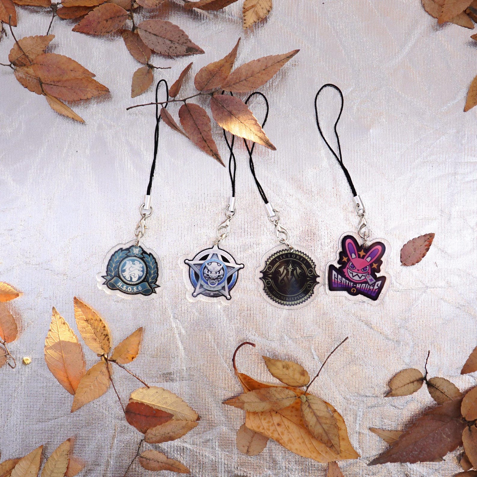 Zenless Zone Zero acrylic faction keychains for Victoria Housekeeping, Cunning Hares and Section 6